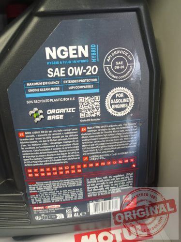 MOTUL NGEN HYBRID 0W-20 - 4L